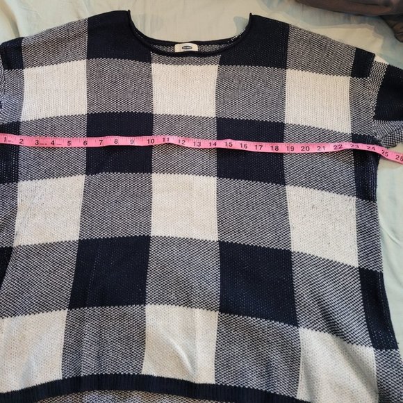 1X Old Navy Blue & White Checkered Sweater - Picture 9 of 10